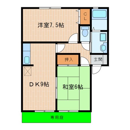 愛野駅 徒歩19分 1階の物件間取画像